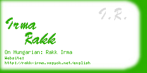 irma rakk business card